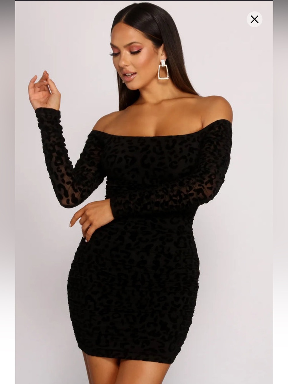 Windsor burnout mesh leopard print mini dress